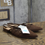 A New Day Womens Twiggy Multi Buckle Mini Heel Flats 94303758 Brown 7.5M