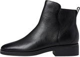 Cole Haan Black Padded River Block Heel Zip-Up Leather Booties Black Leather 8B
