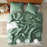 Comfort Spaces Breathable Dotted Wave 3-Piece Duvet Cover Set Sage Green King