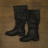 Journee Collection Womens Stormy Boot Faux Leather Slouch Black 8M