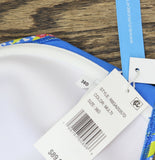Bleu Rod Beattie Cross Back Bikini Swim Top Lets Get Away Print Blue Multi 38D