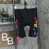 Beroy Womens Stretch Cycling Shorts with Drawstring Black Multi See Measurements