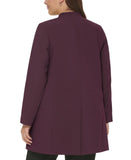 Calvin Klein Plus Size Collarless Open-Front Blazer Jacket Aubergine Purple 22W