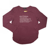 State Of Mine Women's Long Sleeve Autumn Harvest Fall Vibes Top 14275-State