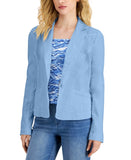 INC International Concepts Puff-Sleeve Blazer Jacket Dutch Canal Blue L