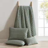 Laura Ashley Diamond 3-Piece Quilt Set USHSGT1264330 Dark Green Twin