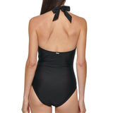 DKNY Womens One Piece Tummy Control Halter Neckline Swimsuit DL2SS001