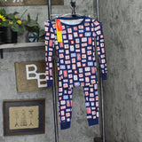 Holiday Lane Youth Girls 2-Piece Pajama Shirt Pants Set Stamp Navy Blue 10
