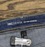 INC International Concepts Denim Bermuda Shorts Rolled Hem Indigo Blue 16