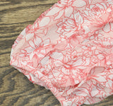 Studio By JPR Floral-Print Sheer Puff Sleeve Blouse Top Shell Pink / White M