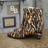 A New Day Womens Tigris Boots Block Heel 94568630 Tiger Print Brown 9M