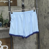 Star Dust Womens Knit 2-Piece Bralette Shorts Pajama Set Light Blue M
