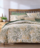 Charter Club Leaves Reversible 3-Piece Cotton Comforter Set Green Multi King