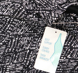 Swim Solutions Print Bow-Front One Piece Swimdress Swimsuit Black / White 12