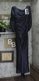 Betsy & Adam Womens Long Metallic Cape Gown A24013D Navy Blue / Royal 4