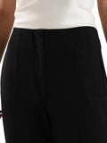 Calvin Klein Womens Ponte Cropped Straight Pants 44B690G Black L