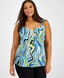 Bar III Womens Plus Size Swirl-Print Camisole Top 10843107