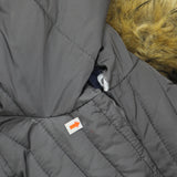 Tommy Hilfiger Womens Faux-Fur-Trim Hooded Chevron Puffer Coat TW8MP280 Gray S