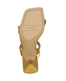 Franco Sarto Womens Belle Heels Sandals Shoes E5886S2 Gold Yellow 6M
