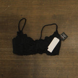 Salt + Cove Womens Juniors Ruffle-Trim Bralette Bikini Top SC24052BT Black M