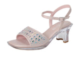 Kenneth Cole Reaction Girls Cinderella Shine Block Heel Sandals Blush Pink 12