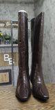 INC International Concepts Mid-Heel Knee High Boots Kitten Heel Brown Croc 6.5M