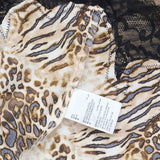 INC International Concepts Shortie Pajama Set 2-Piece Mixed Animal Brown XL