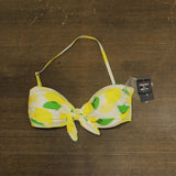 Kate Spade Tie-Front Bandeau Bikini Top S1B237 White Yellow Multi M