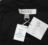 Kasper Womens Keyhole Ring Short Sleeve Knit Top Blouse 10924137 Black L