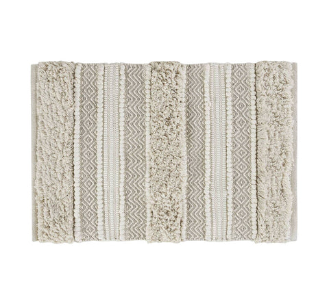 INK+IVY Bath Rug Hand-Woven Texture Shaggy 86382206 Natural Brown 20x32