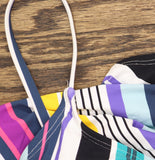 Anne Cole Lingerie Maillot One-Piece Swimsuit Barcode Stripe Blue Multi 10
