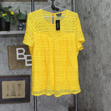 City Chic Trendy Plus Size Serenity Lace Blouse Shirt Top Golden Yellow 20W
