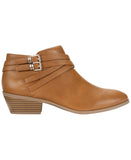 Style & Co. Womens Strappy Buckle Boots Tan Brown 6.5M