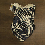 Anne Cole Chic Twist Front Shirred One-Piece Swimsuit Palm Chic Black Multi 14