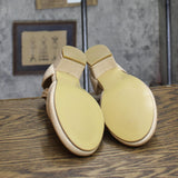 Laura Ashley Girls Block Heels Patent Dress Shoes Beige Brown 4