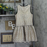 Bonnie Jean Girls Sequin Dot Velvet Trim Dress Brown Multi 12