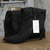 A New Day Womens Justice Boots Suede Mid Calf 94568883 Black 11M-WC