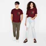 Original Use Mens Short Sleeve Floral T-Shirt 81887958 Burgundy Floral Red S
