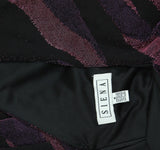 Siena Womens Metallic Side-Twist Long Sleeve Faux Wrap Mini Dress Purple Multi 8