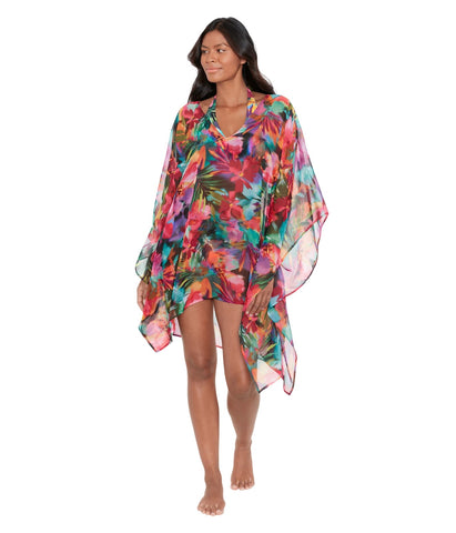 Lauren Ralph Lauren Printed Tunic Cover Up Woven Jungle Paradise Pink Multi S/M