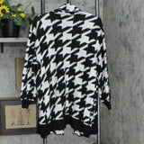 Who What Wear Women's Houndstooth Print Long Sleeve Cardigan WS-232