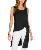 Alfani Womens Knot-Detail High-Low Tunic Shirt Top 100059200MS Black M