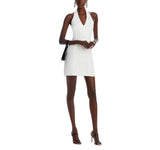 Aqua Womens Woven Button Halter Mini Dress IDL9956 White XS