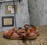 MIA Womens Peyton Round Toe Sandals MH2715 Cognac Brown 10M