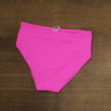 Bleu By Rod Beattie Side Shirred High-Waist Bikini Bottoms Dahlia Pink 8