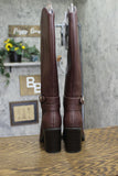 A New Day Womens Rhonda Under Knee Heeled Boots 94637580 Burgundy Brown Red 6M