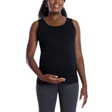 Motherhood Maternity Womens Side Ruched Scoop Neck Pregnancy Tank Top Black XS