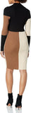 Taylor Dresses Women's Taylor Colorblock Mock Neck Sweater Dress 6714M