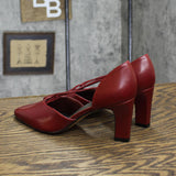 Life Stride Womens Vintage Smooth Open Side Heels 167415aa5c80d1 Cherry Red 6B
