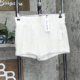 Steve Madden Womens Pull-On Chenille Sleep Shorts SM11962 White S